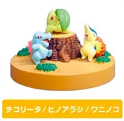 Gekijouban Pocket Monsters Diamond & Pearl Arceus Choukoku no Jikuu e - Chicorita - Hinoarashi - Waninoko - Diorama - Rittai Pokémon Zukan - Rittai Pokemon Zukan DP12 - 1/40 (Takara Tomy)